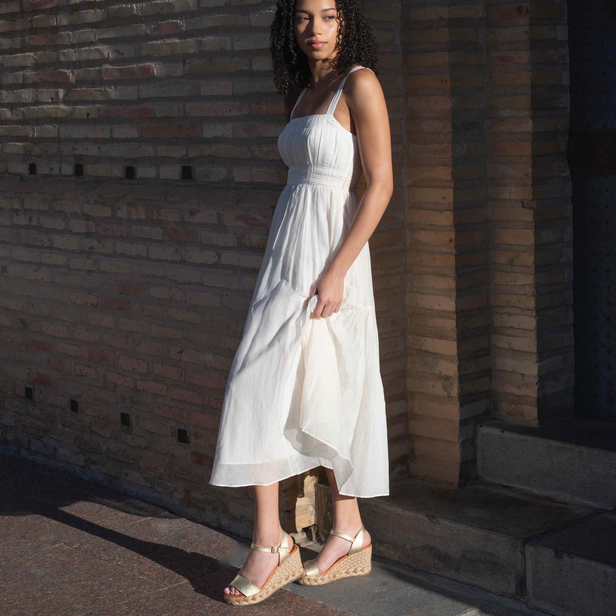 Paloma Wedge in Metallic Gold