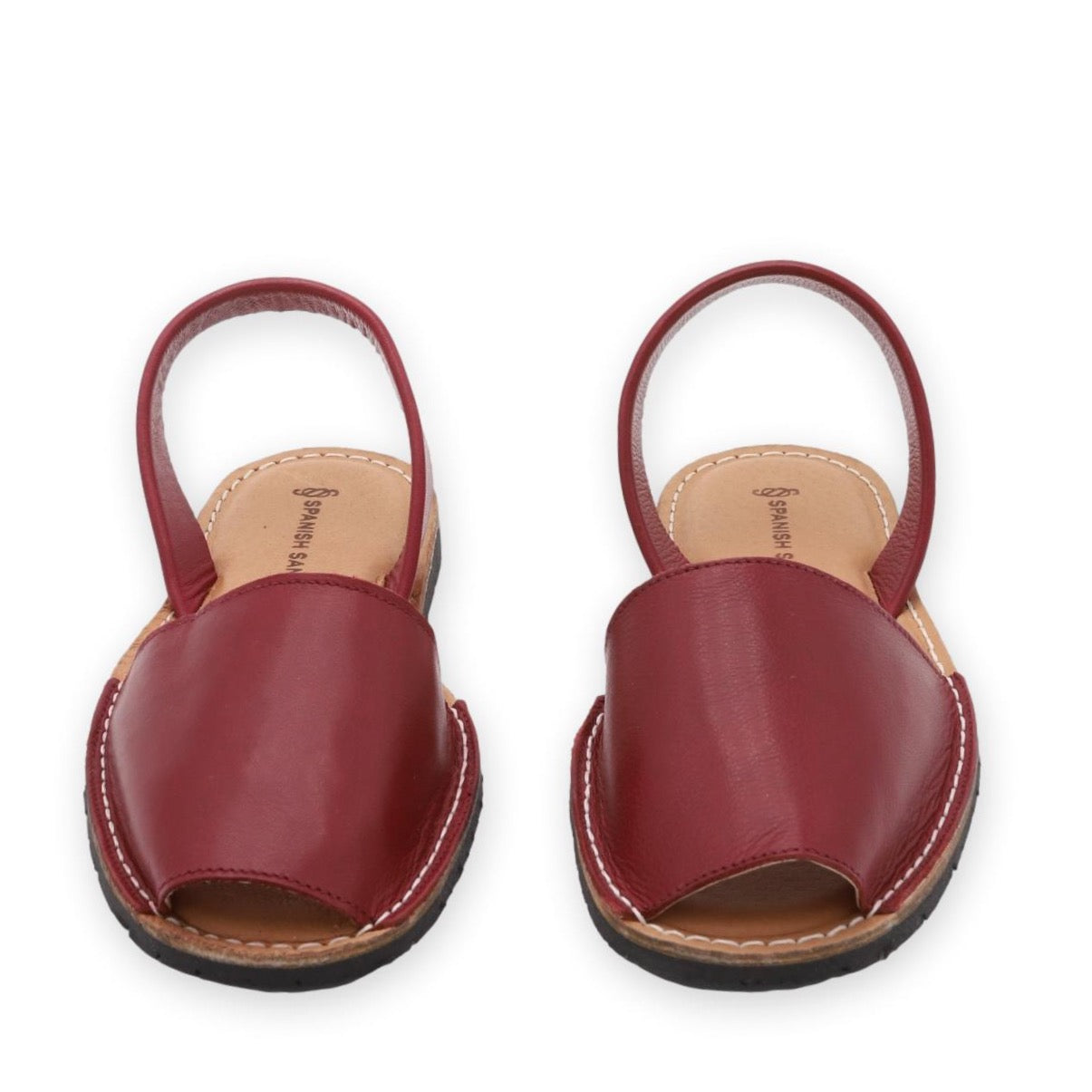 front facing classic sandals in burgundy