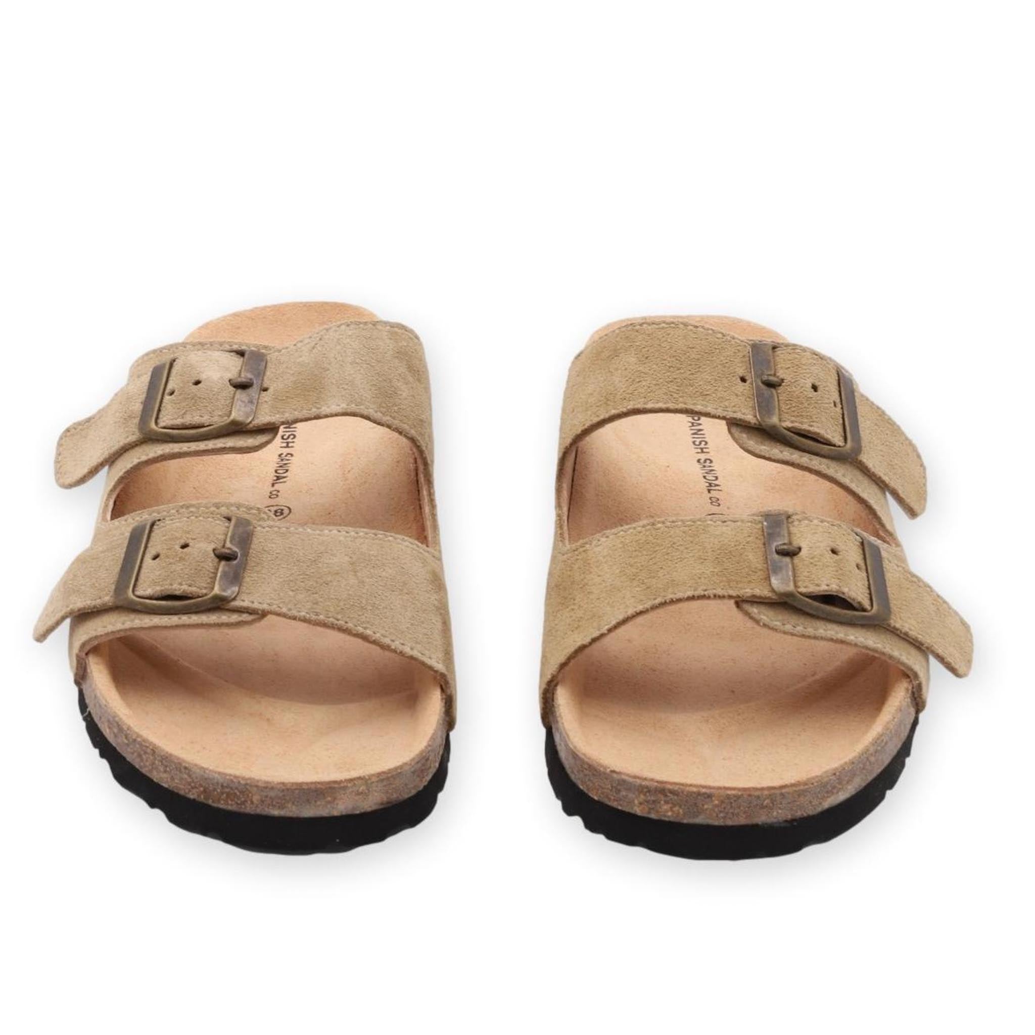 front facing nordic sandals in beige