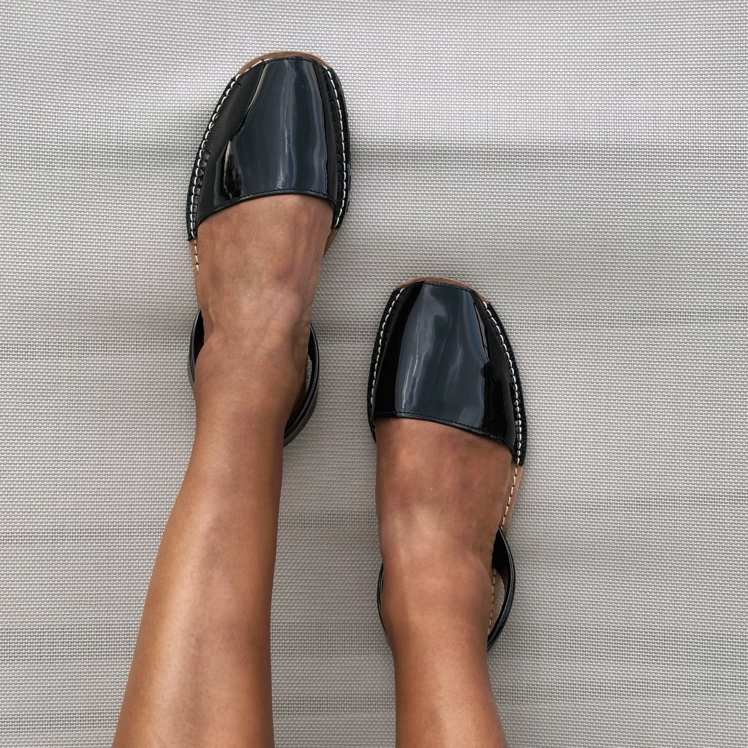 Classic black patent sandals