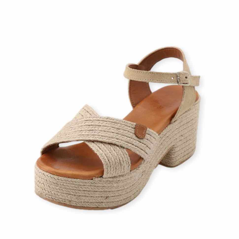 Sofia Chunky Heels in Natural Rope