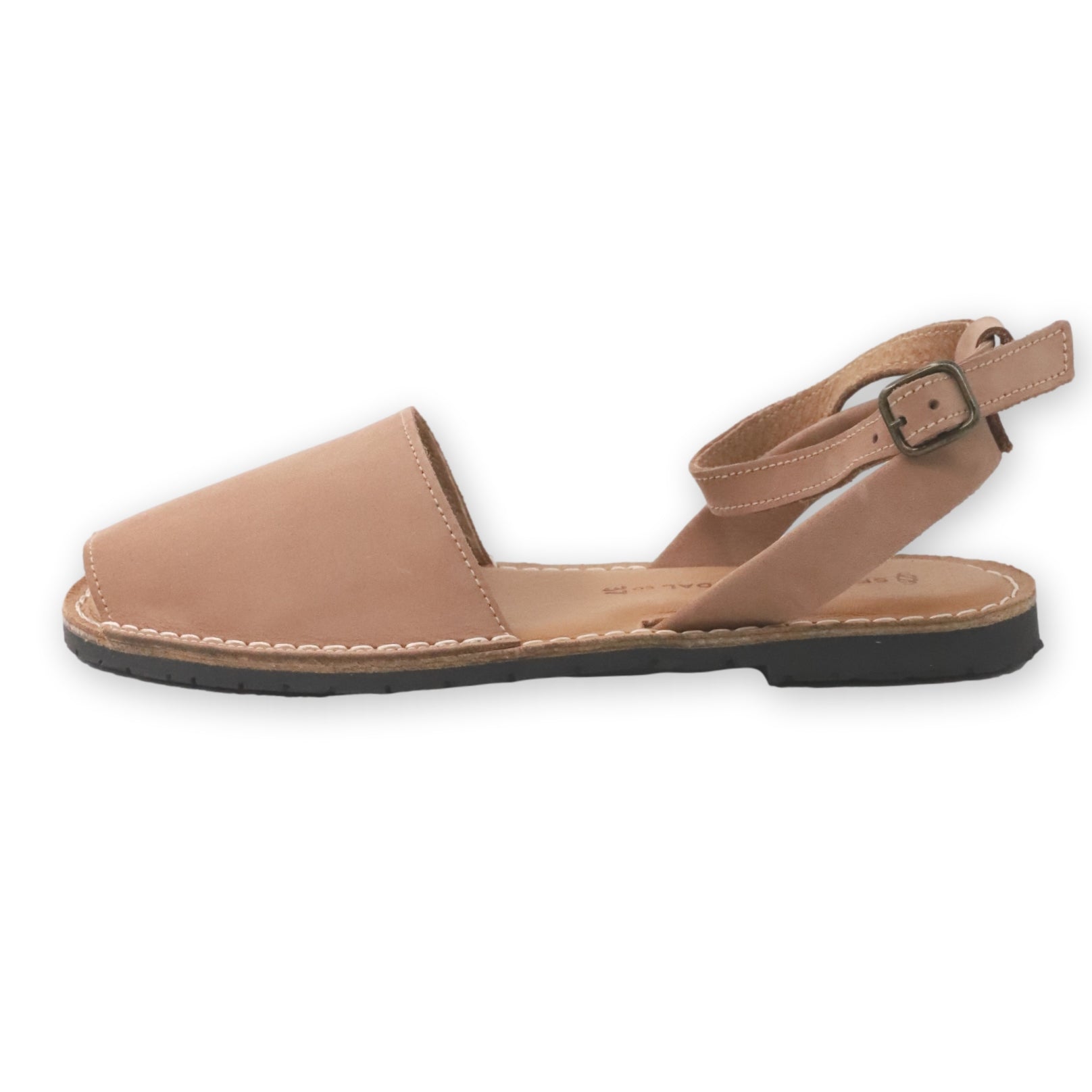Tan nubuck sandals with strap