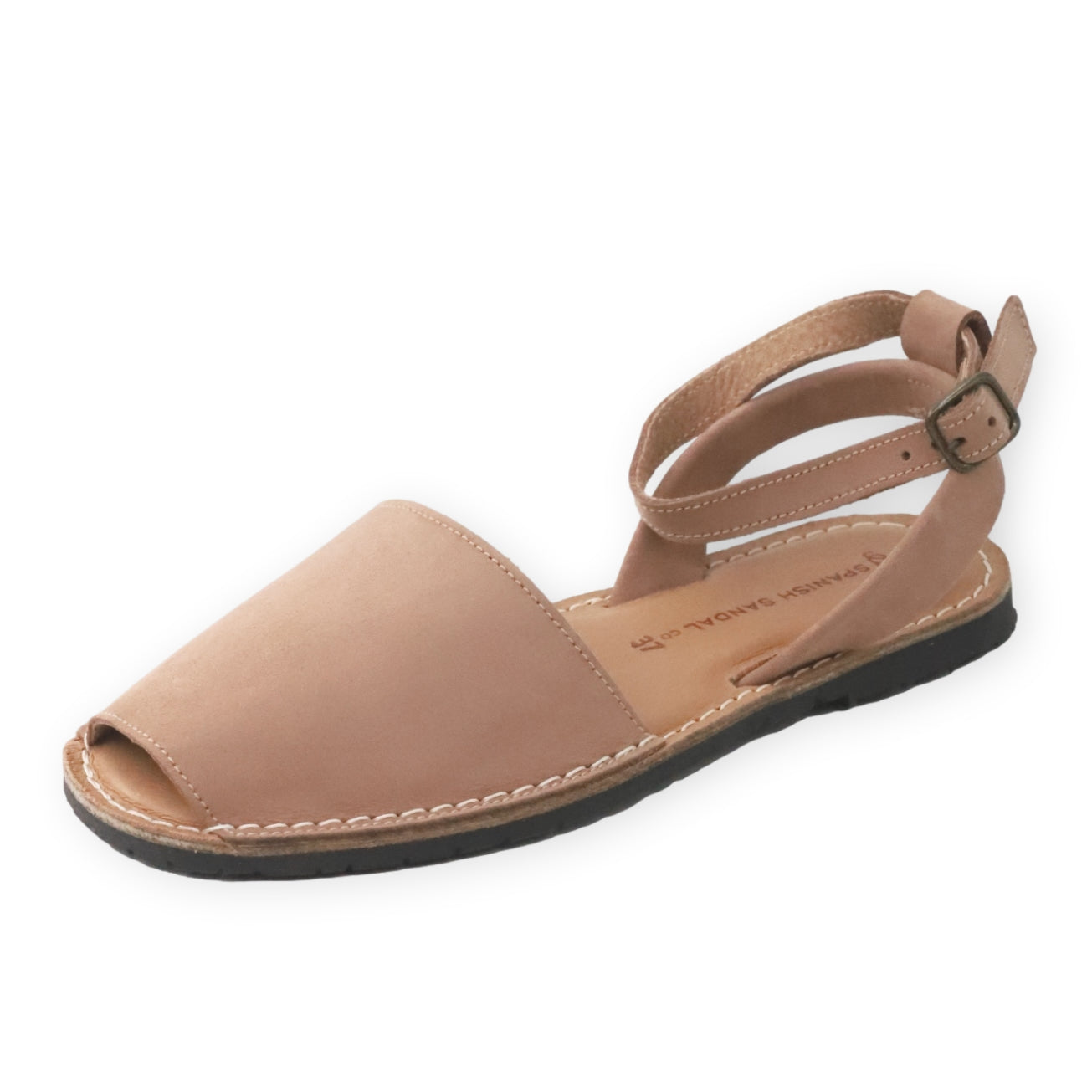 Tan nubuck sandals with strap
