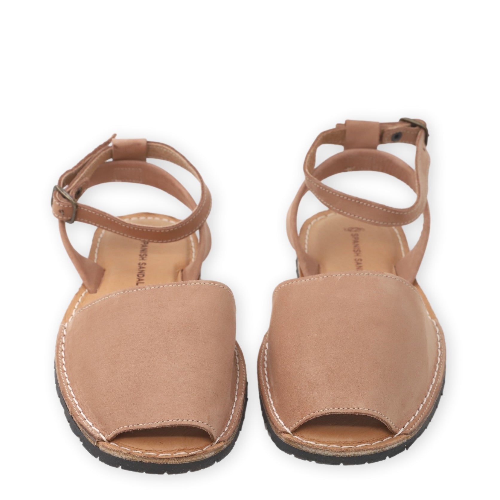 Tan nubuck sandals with strap