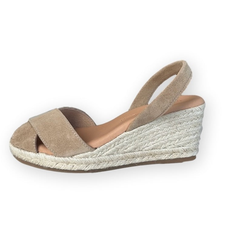 Crossover Beige espadrille wedges
