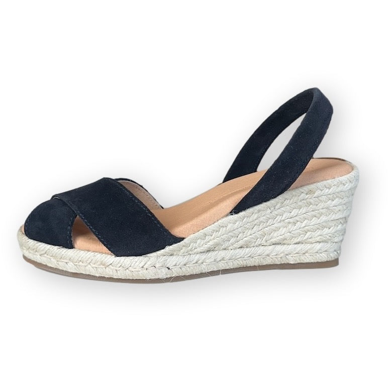 Crossover Black espadrille wedges