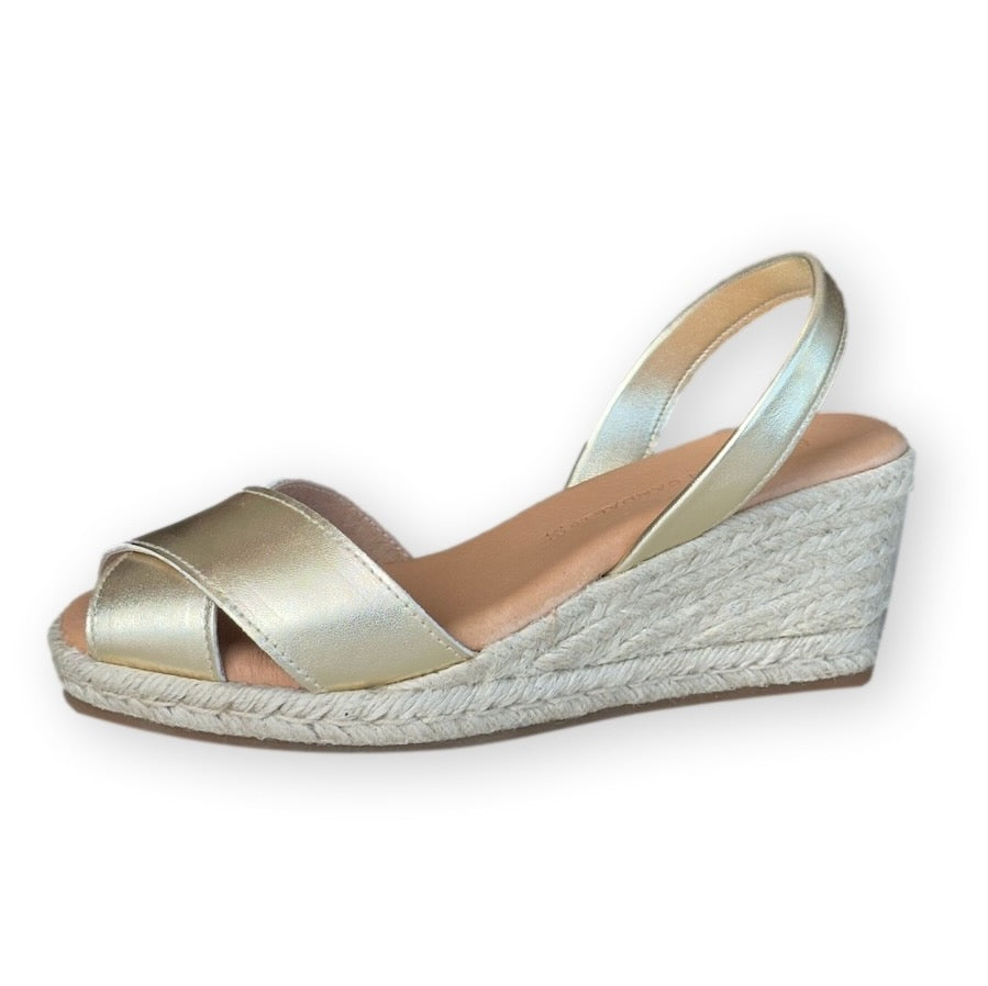 Crossover Golden espadrille wedges