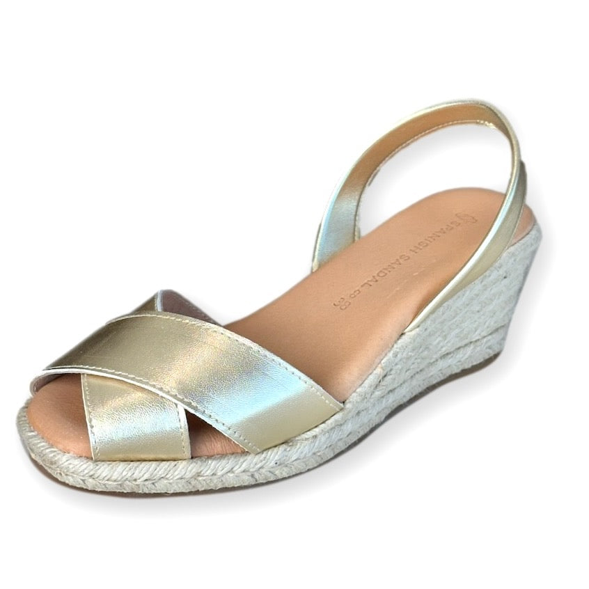 Crossover Golden espadrille wedges