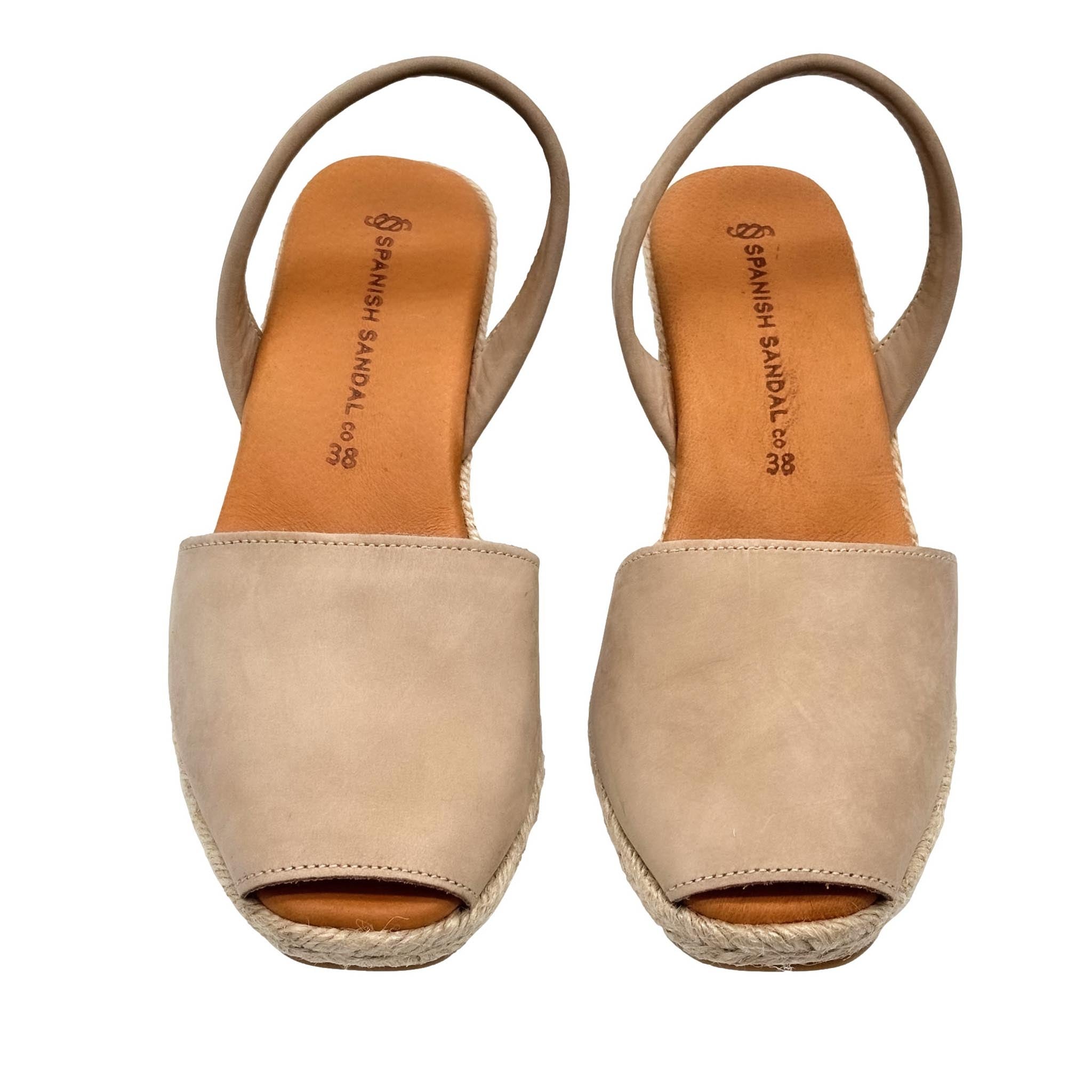 fron facing espadrille wedges in color ecru