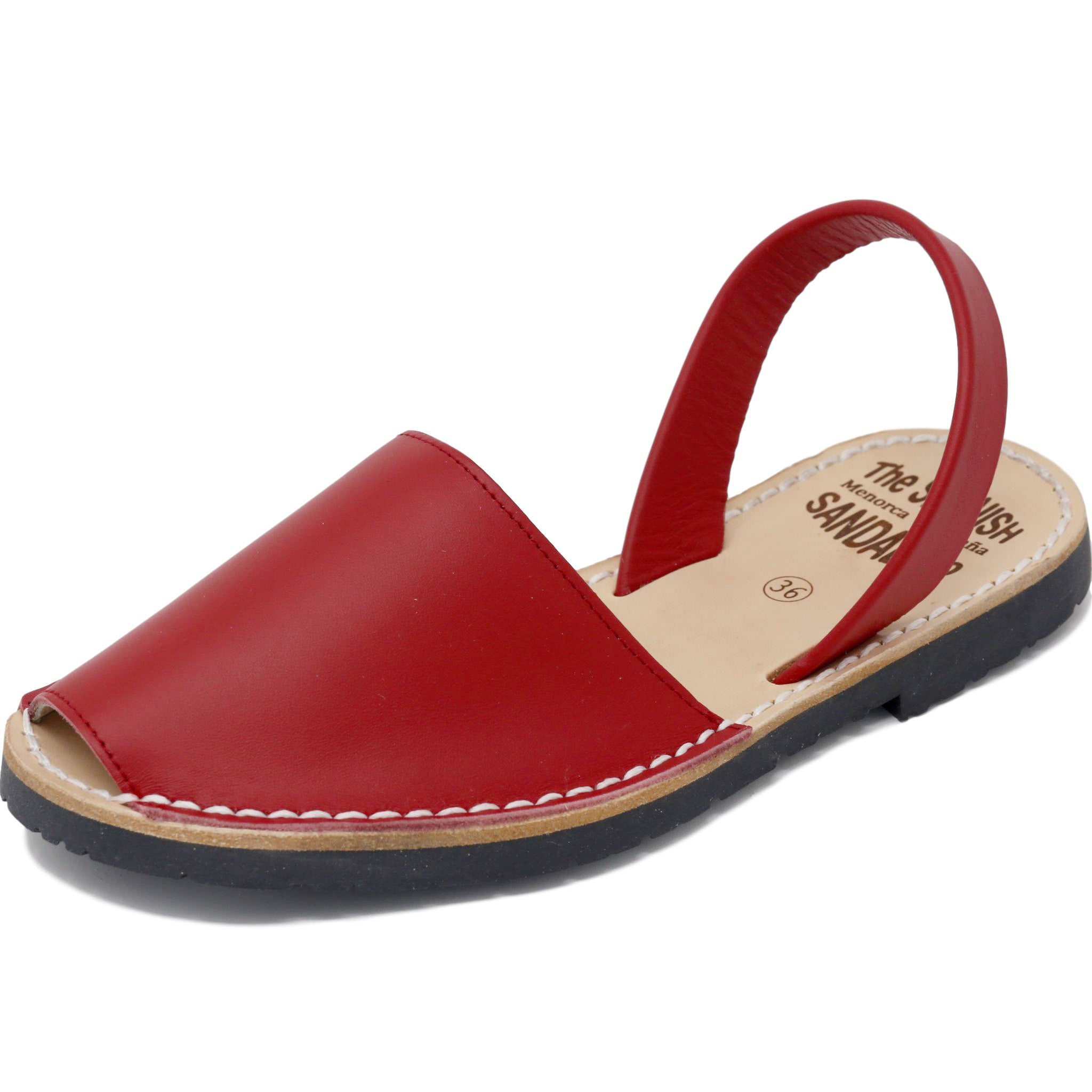Classic red sandals  - diagonal view