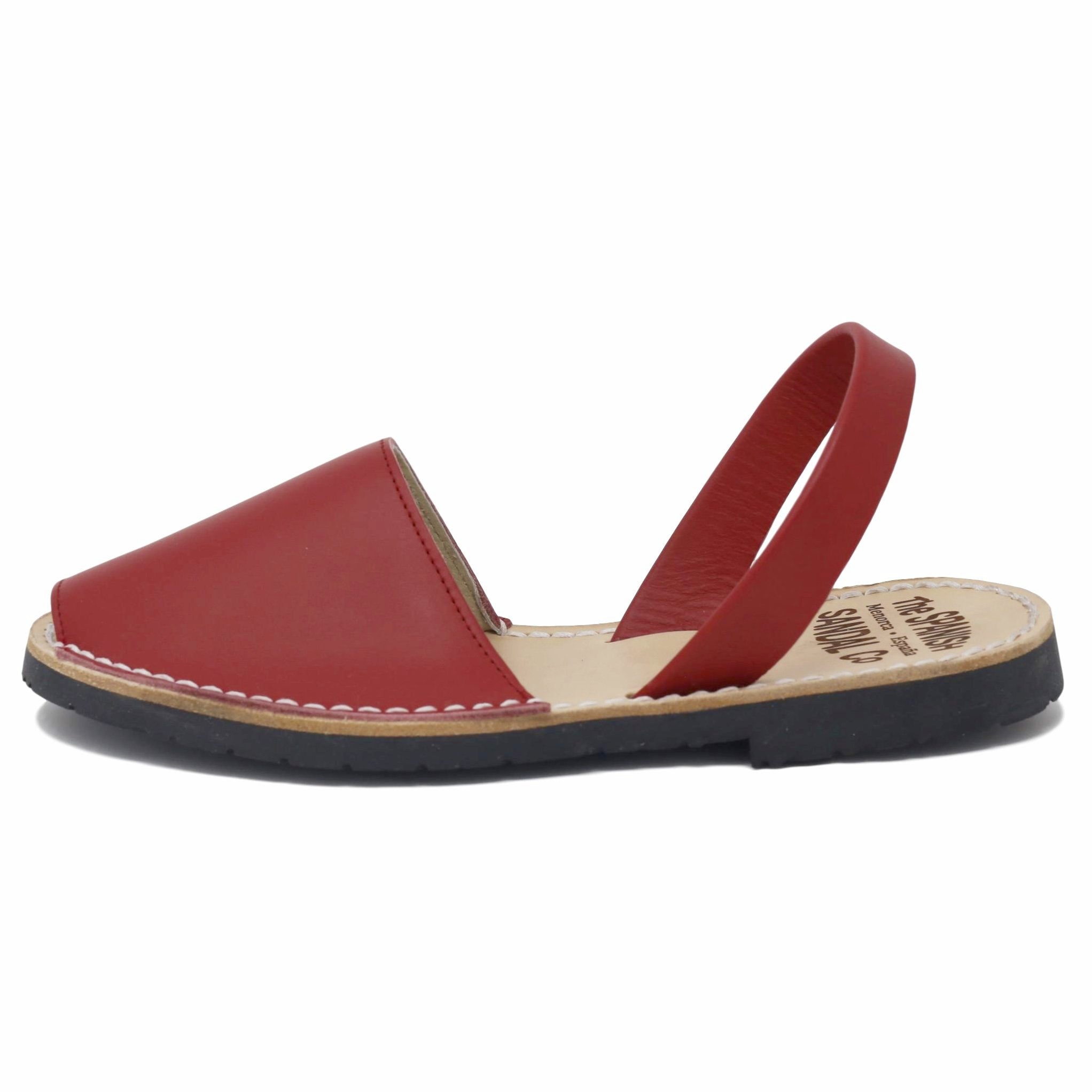 Classic red sandals  - side view