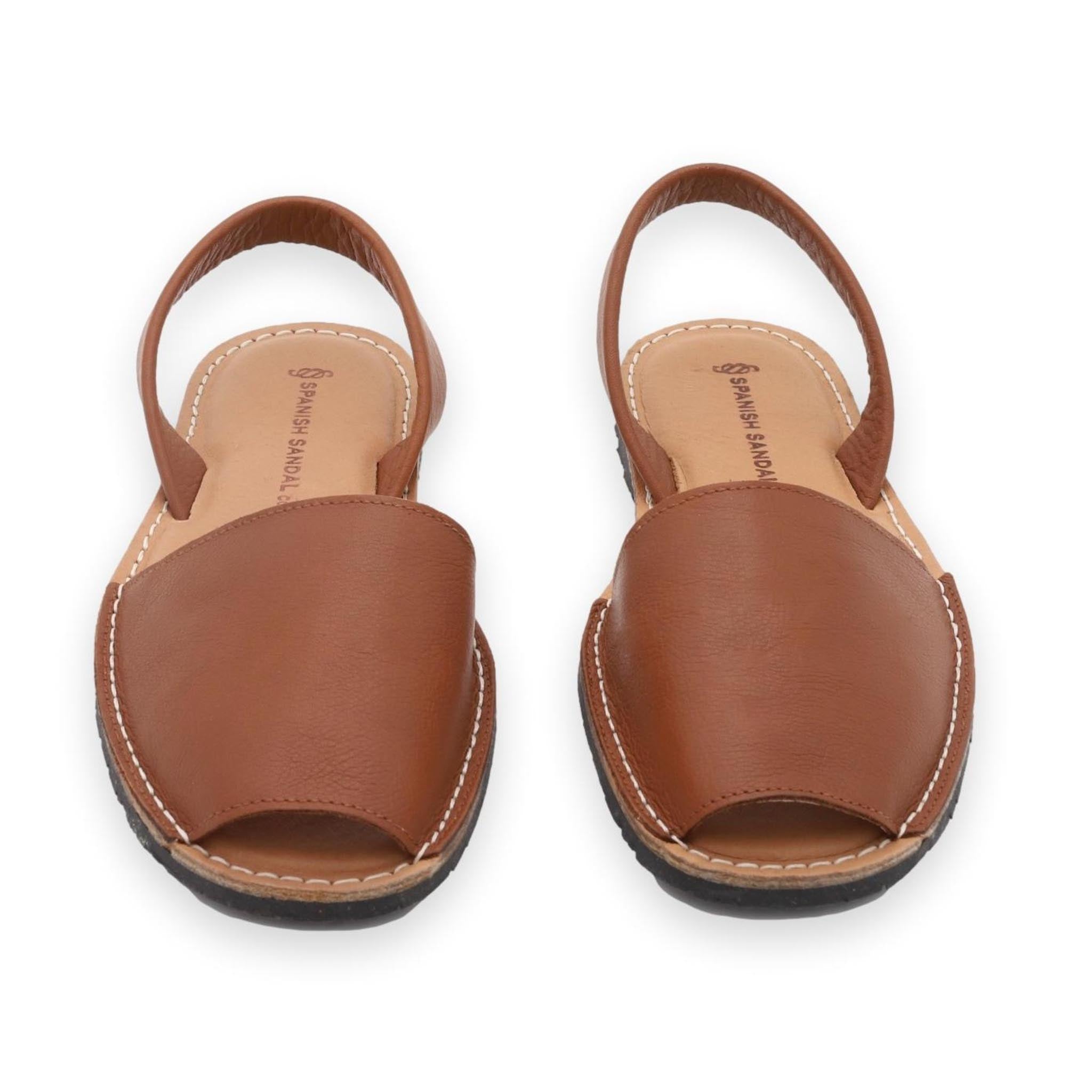 front facing classic sandals in caramel