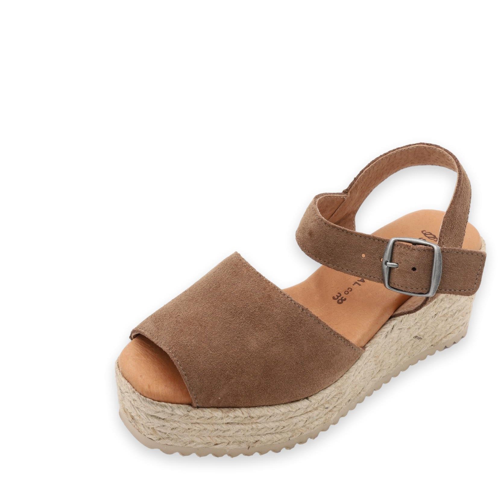 Minkbrown platform sandals with strap
