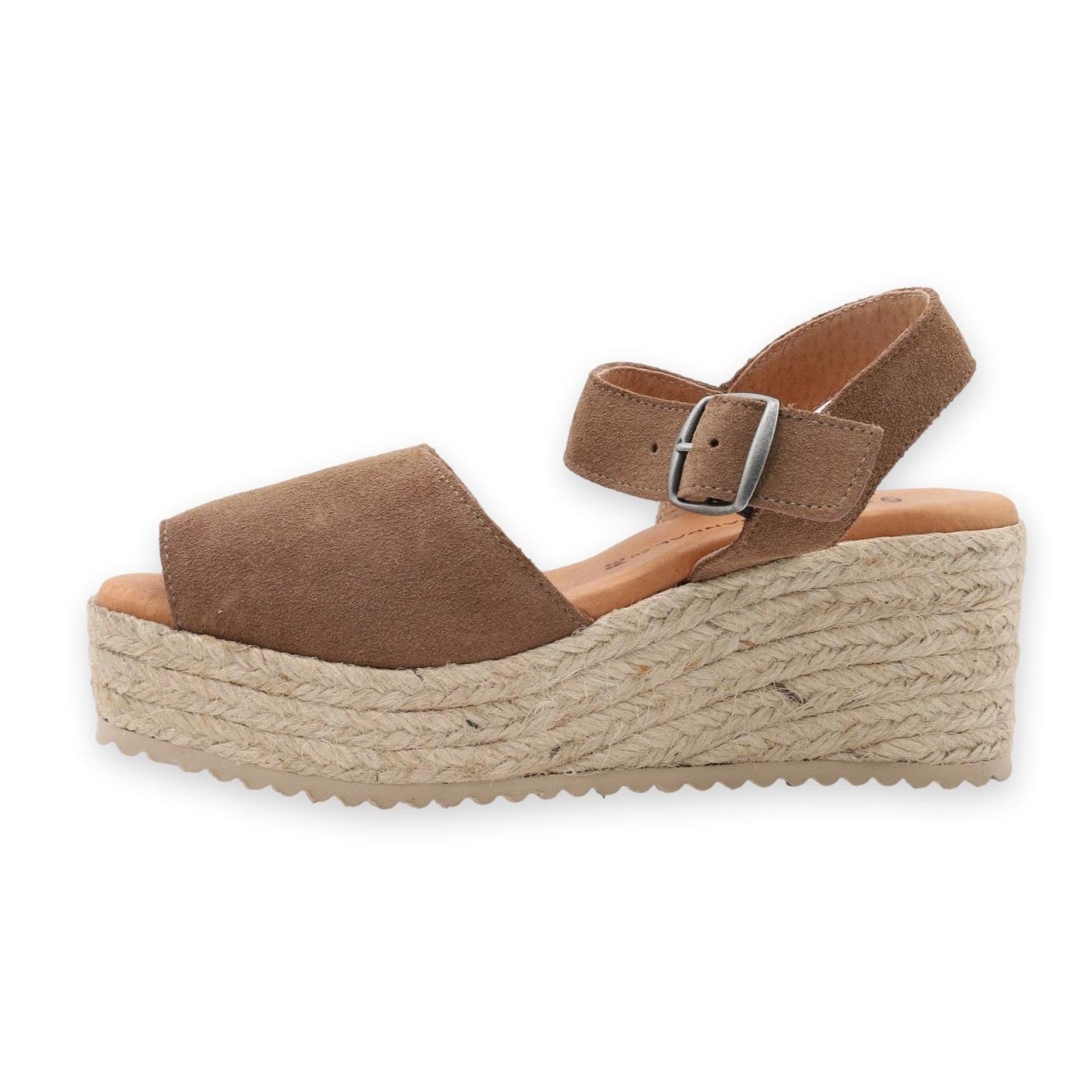Minkbrown platform sandals with strap
