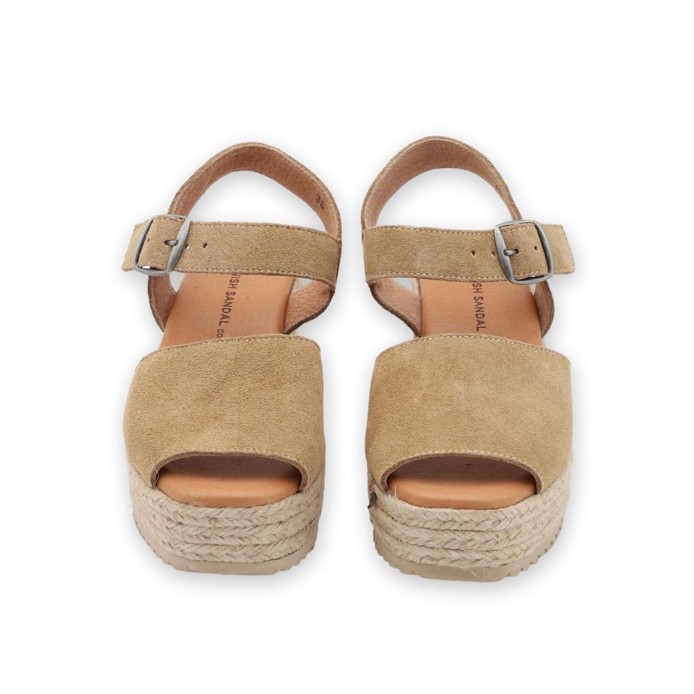 front facing platform sandals in beige