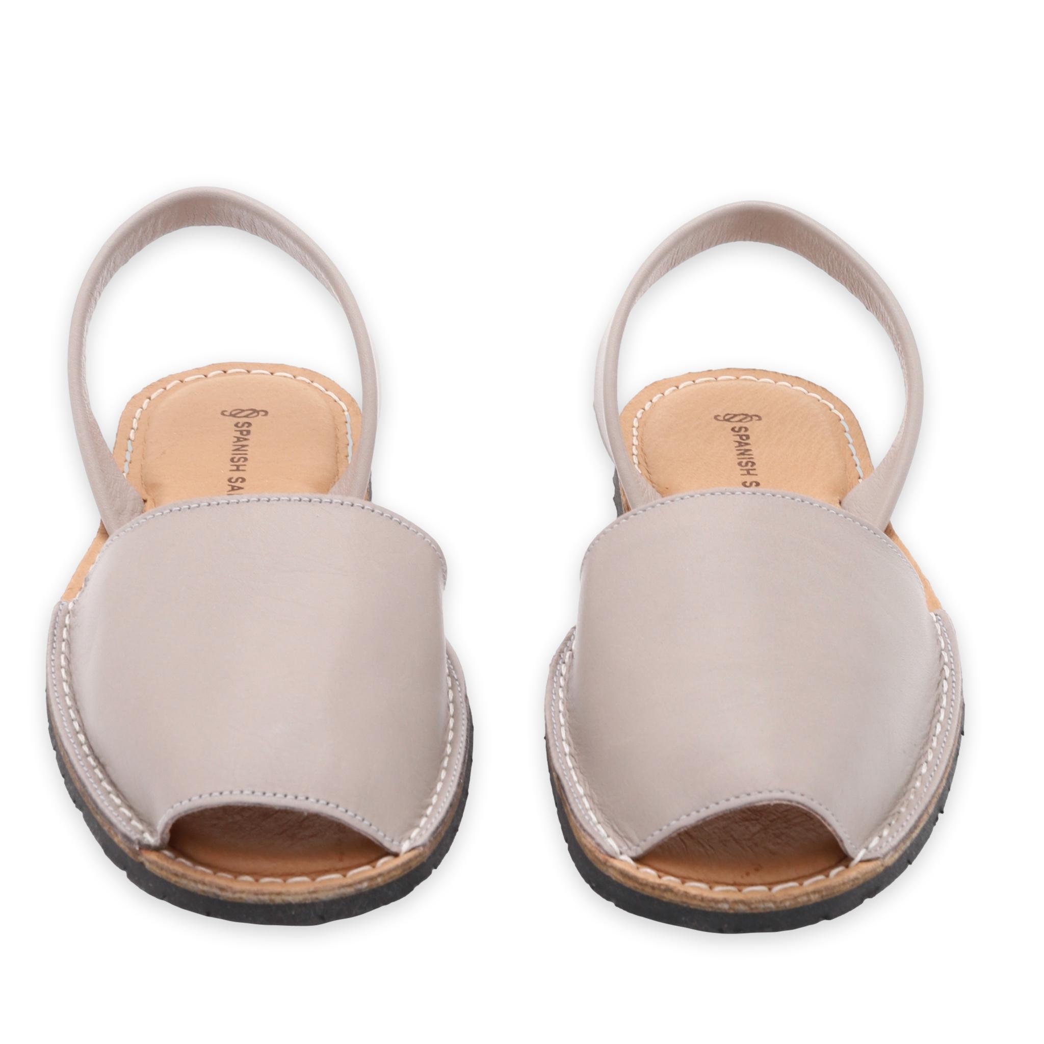 front facing classic sandals in grey