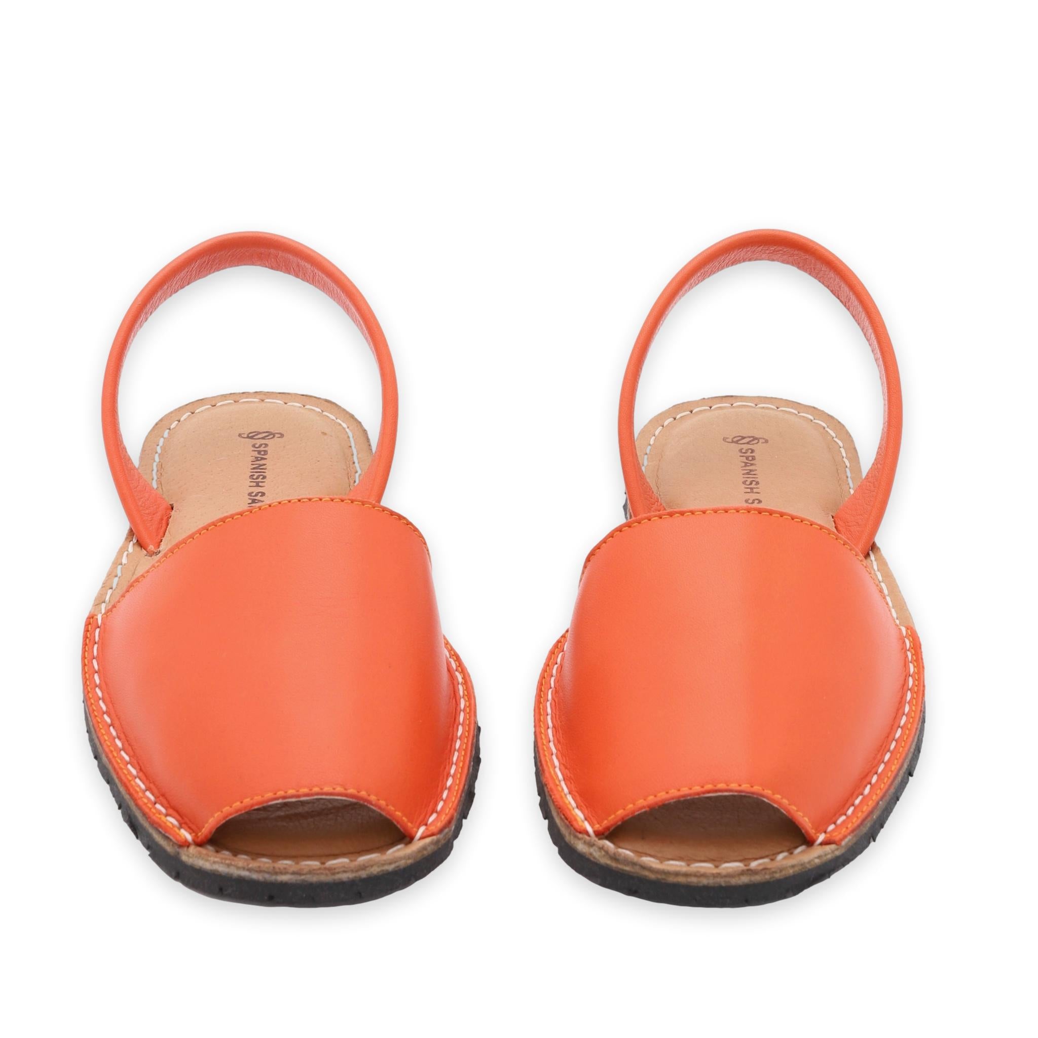 front facing classic sandals in orange