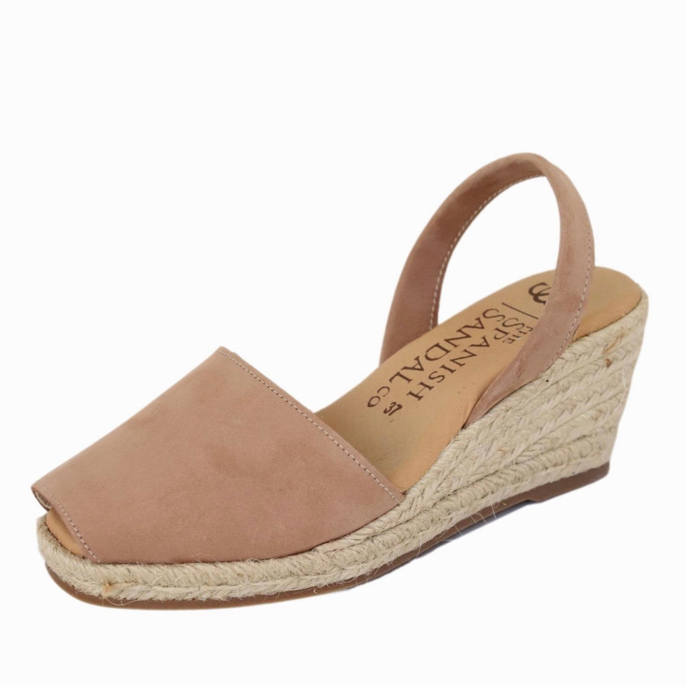 Tan nubuck espadrille wedges