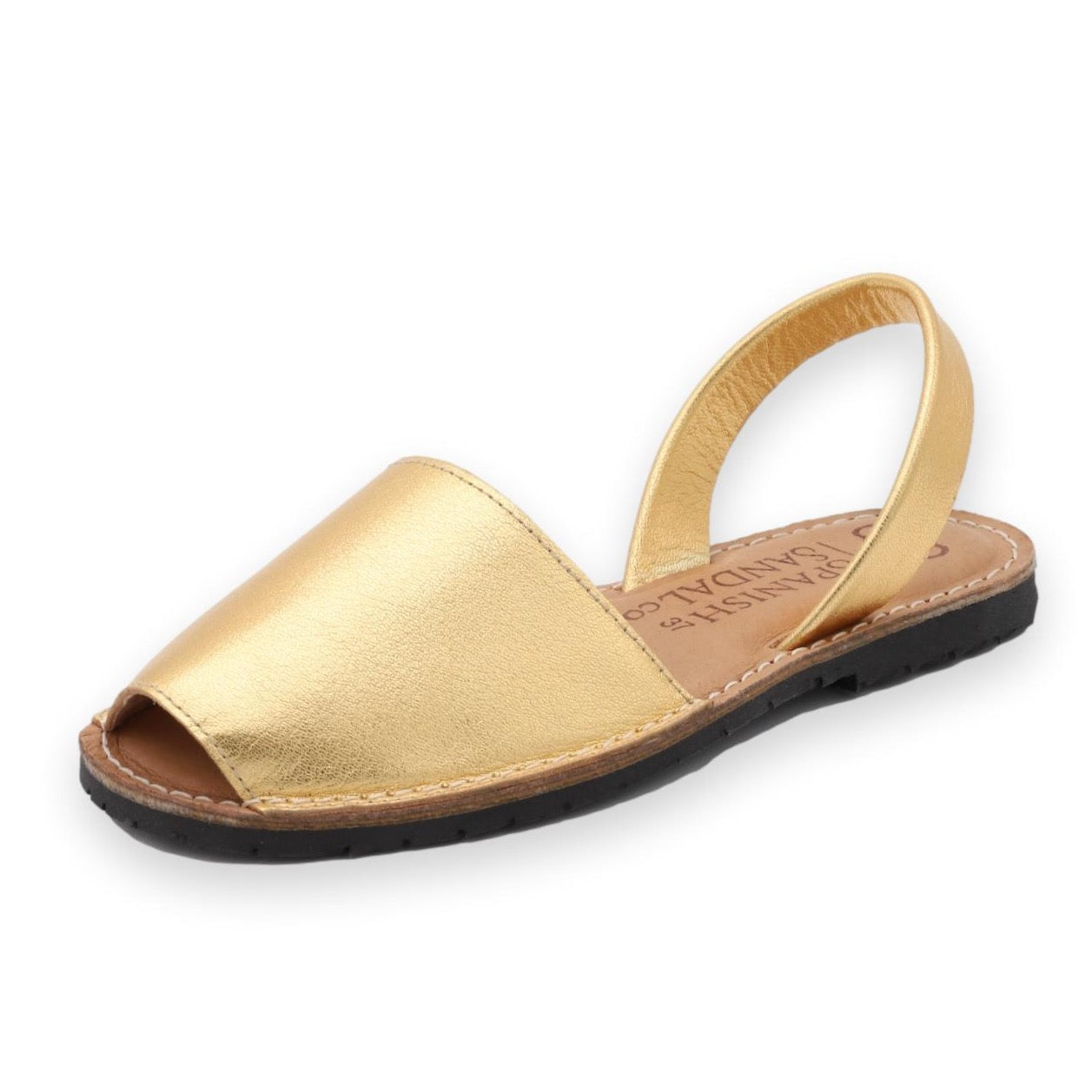 Metallic brass sandals