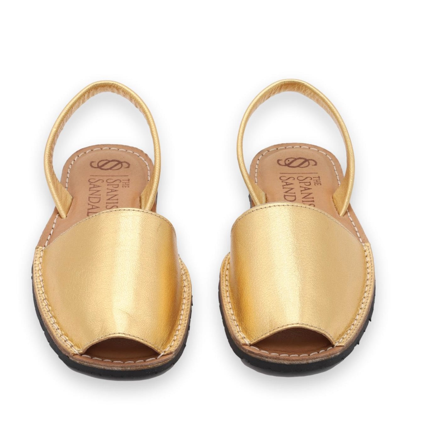 Metallic brass sandals