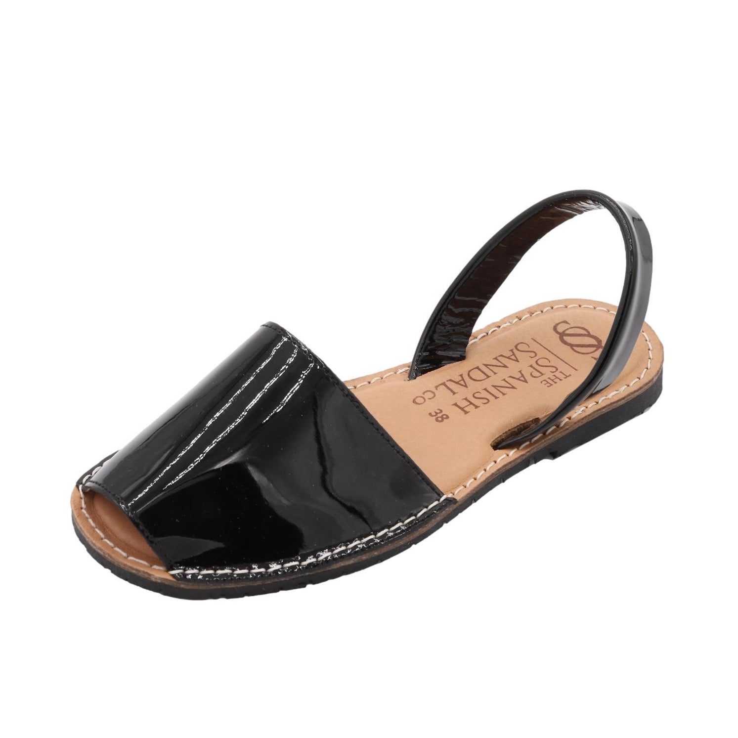 Black patent sandals