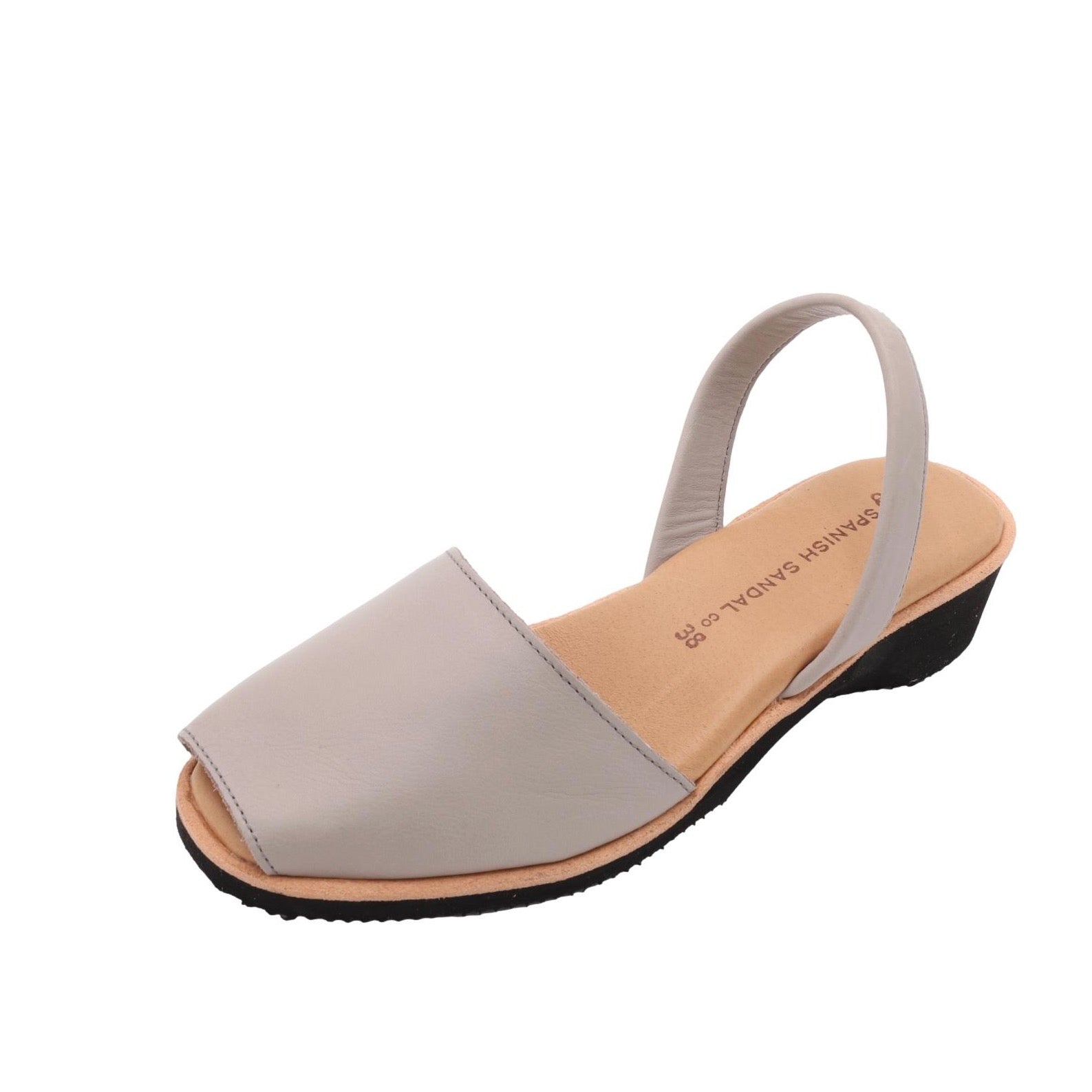Grey midi wedge sandals