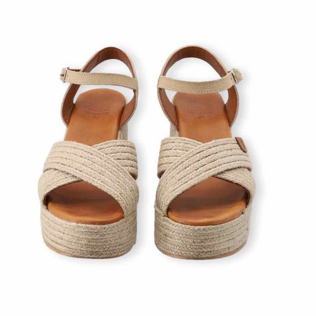 Sofia Chunky Heels in Natural Rope