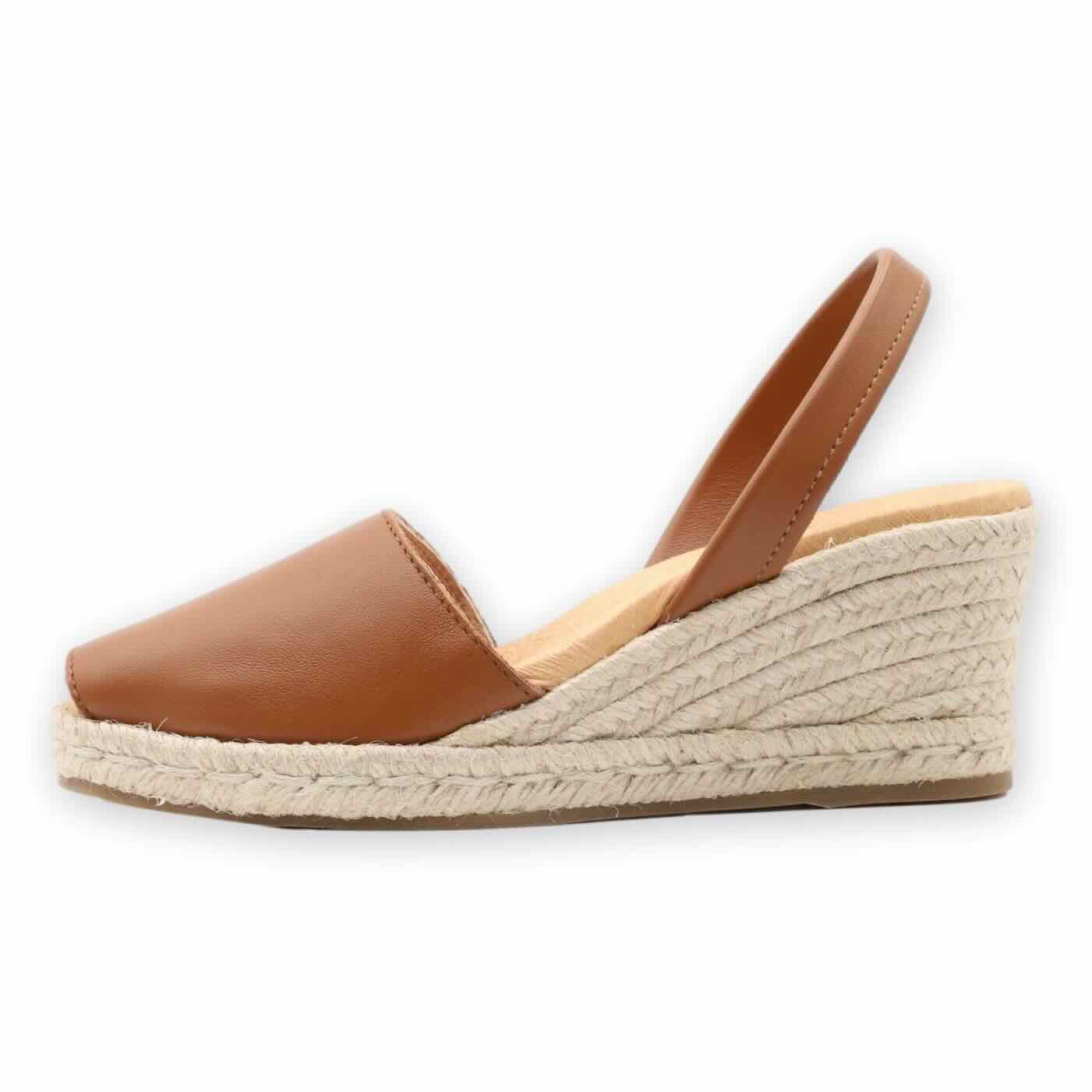 Dark Camel espadrille wedges