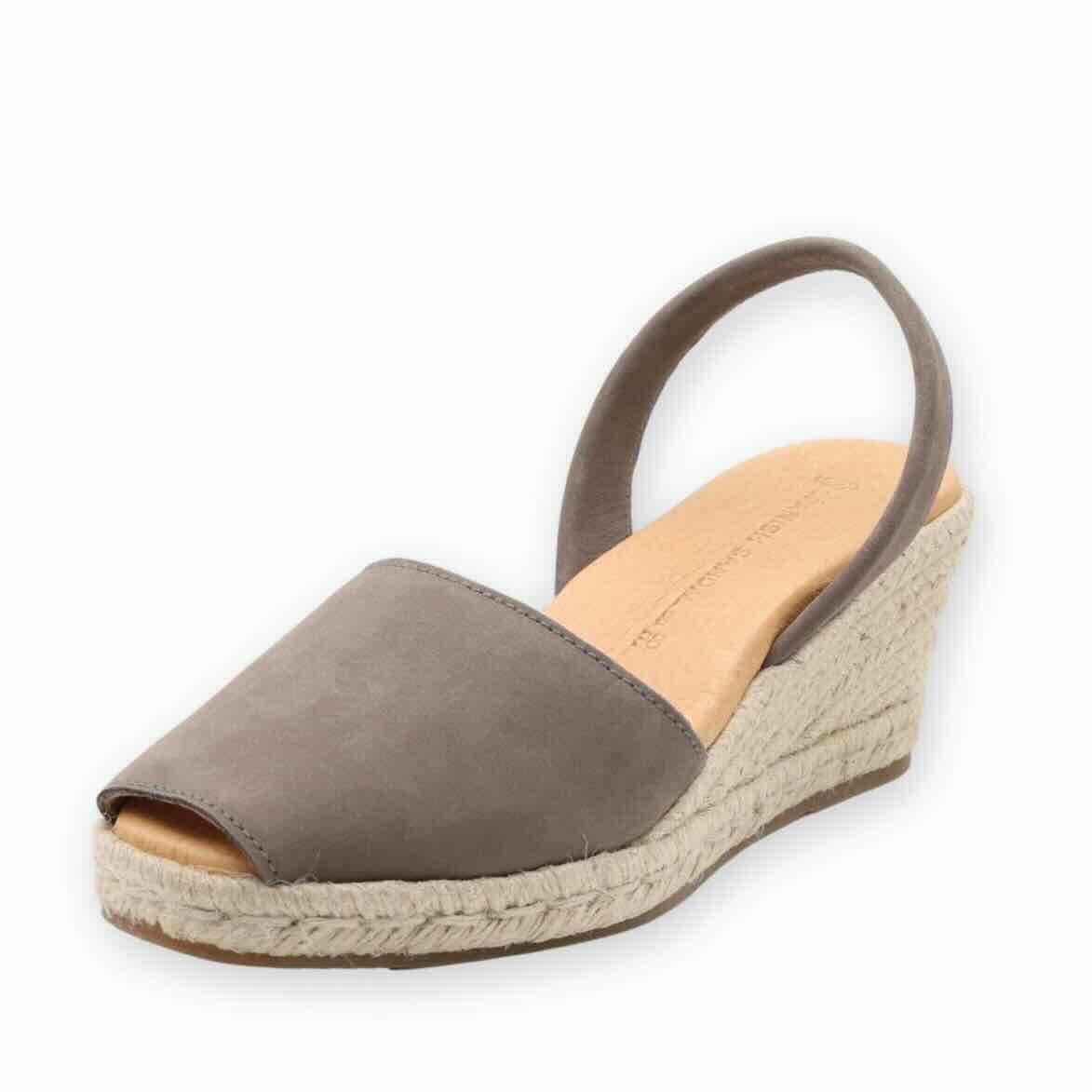 Dark grey espadrille wedges