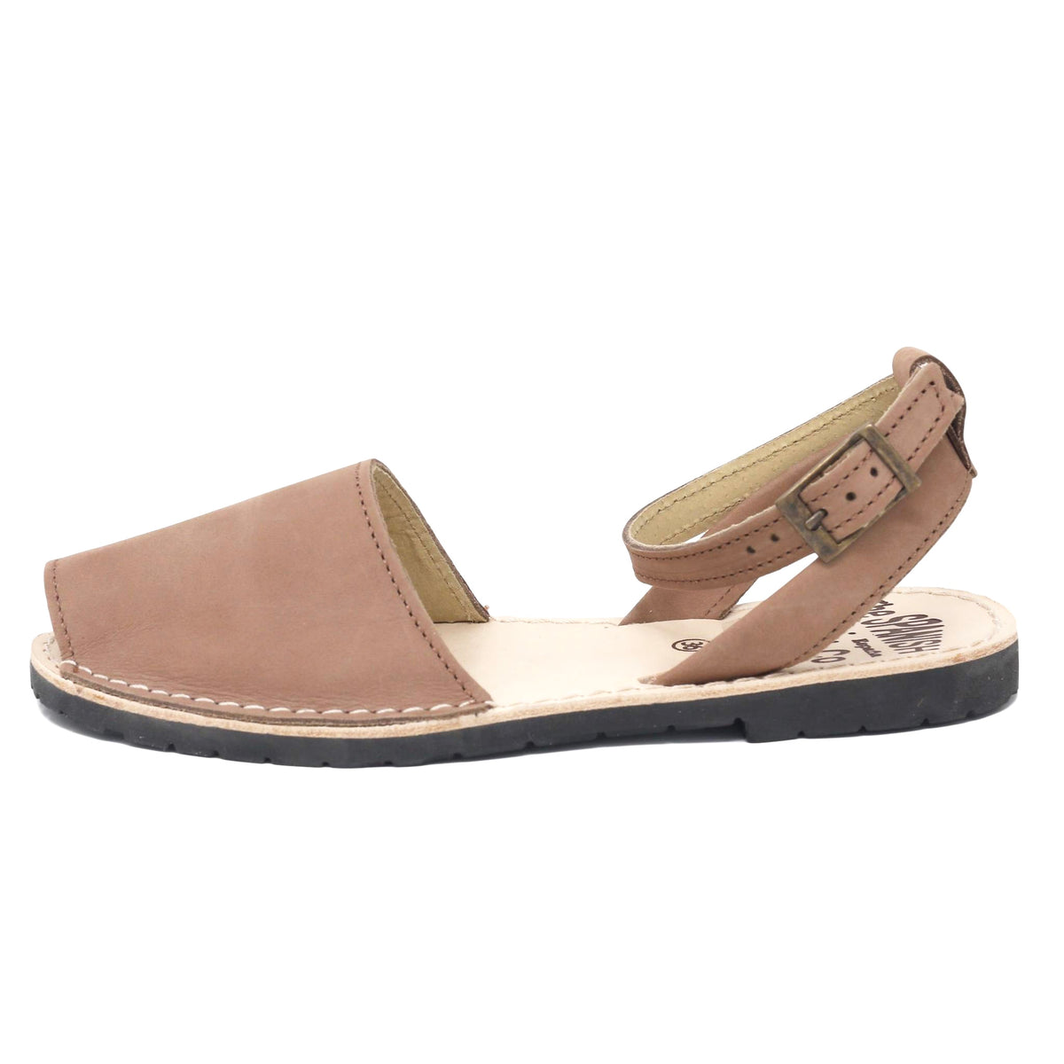 Tan nubuck sandals with strap - The Spanish Sandal Company