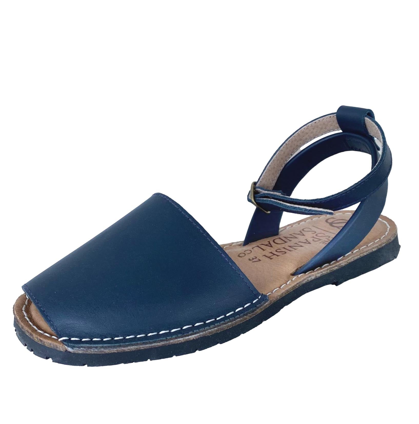 Navy blue sandals with strap