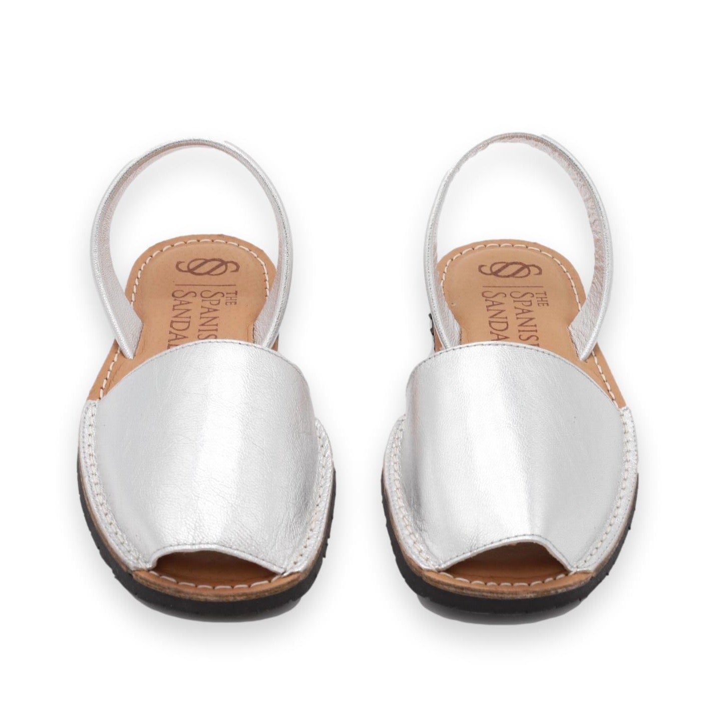 Metallic silver sandals