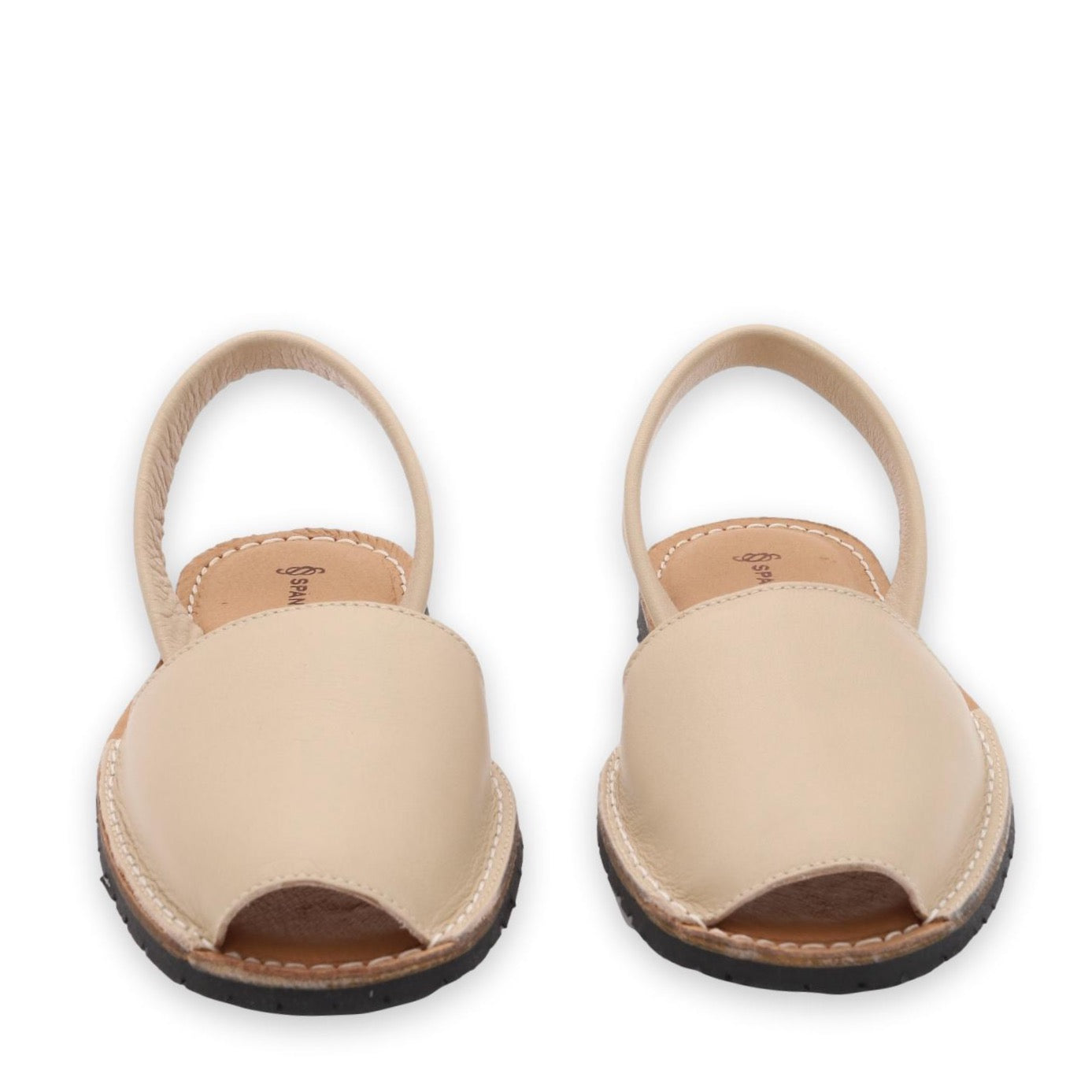front facing classic sandals in latte