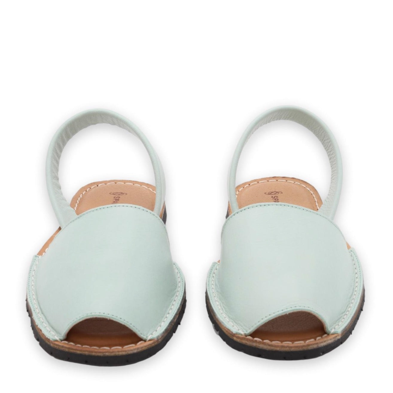 front facing classic sandals in mint green
