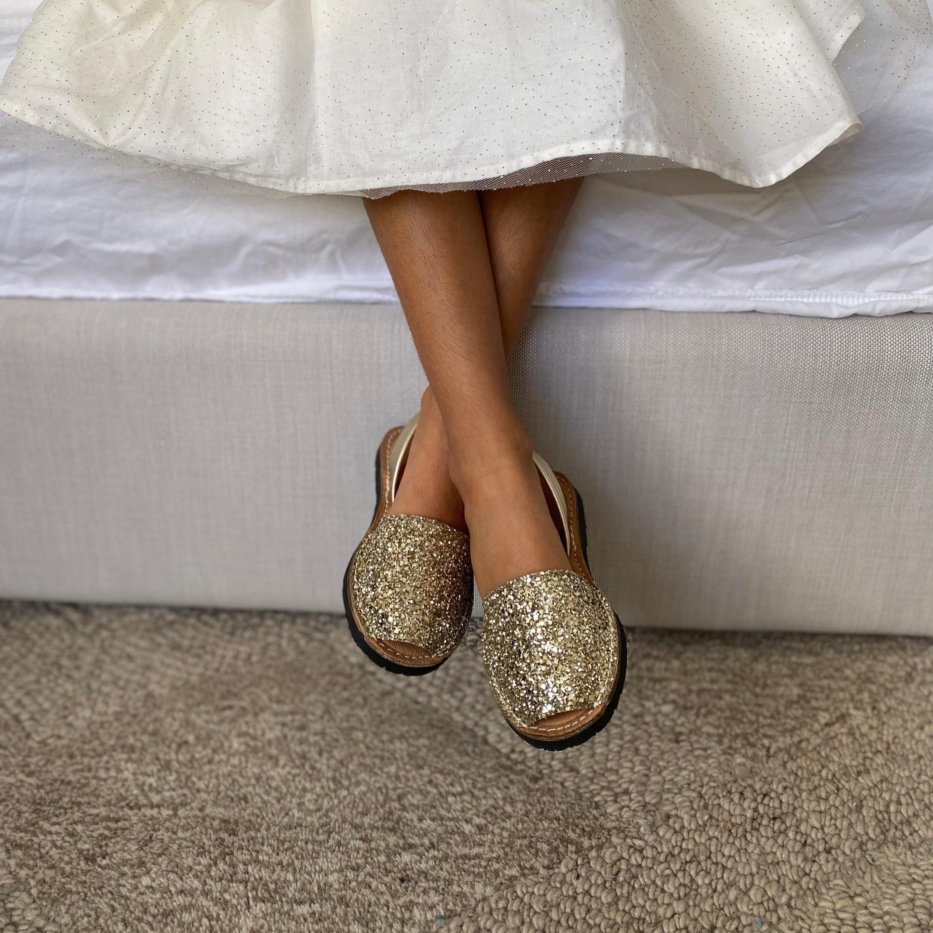 Kids gold sparkly shoes online