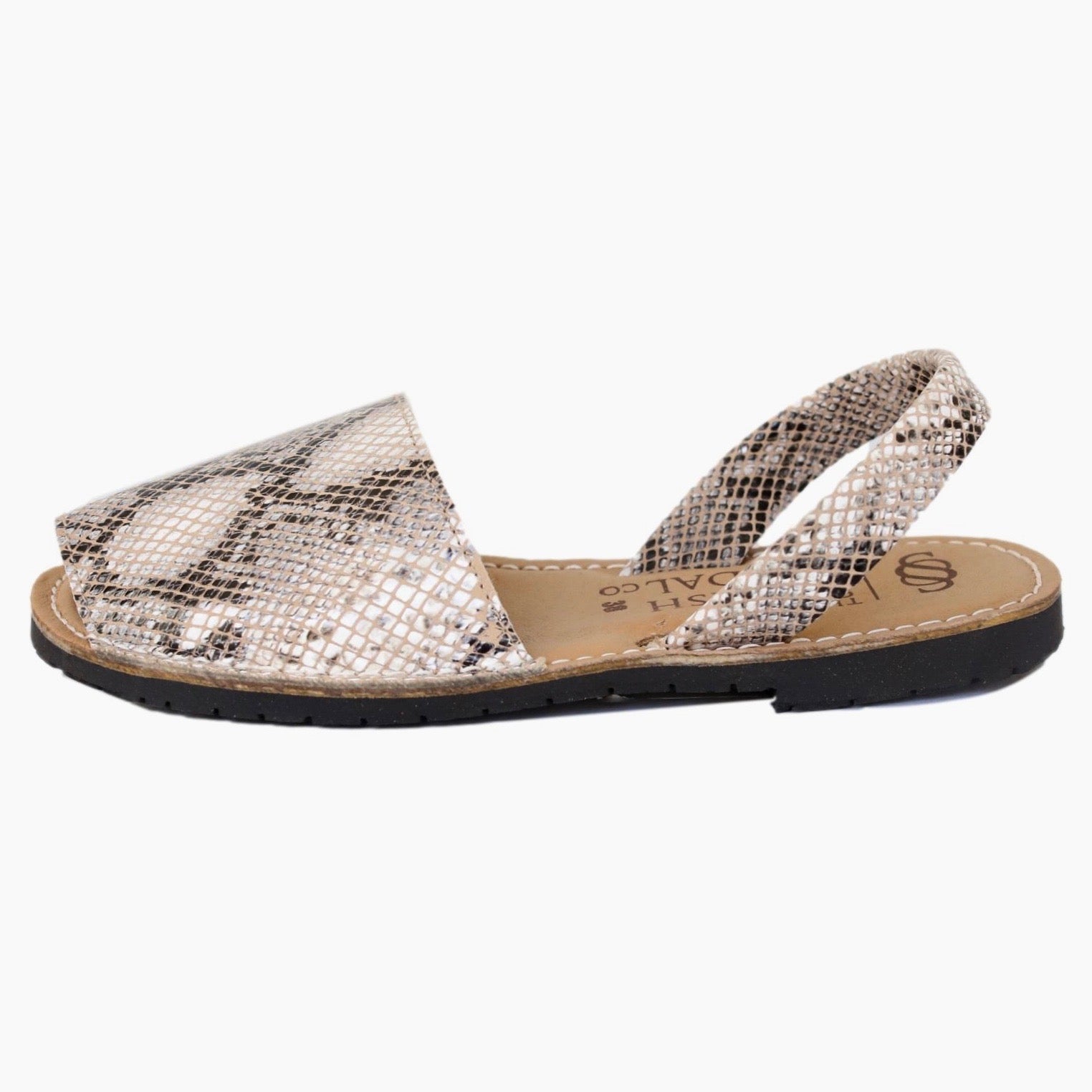 Snake print sandals outlet flat