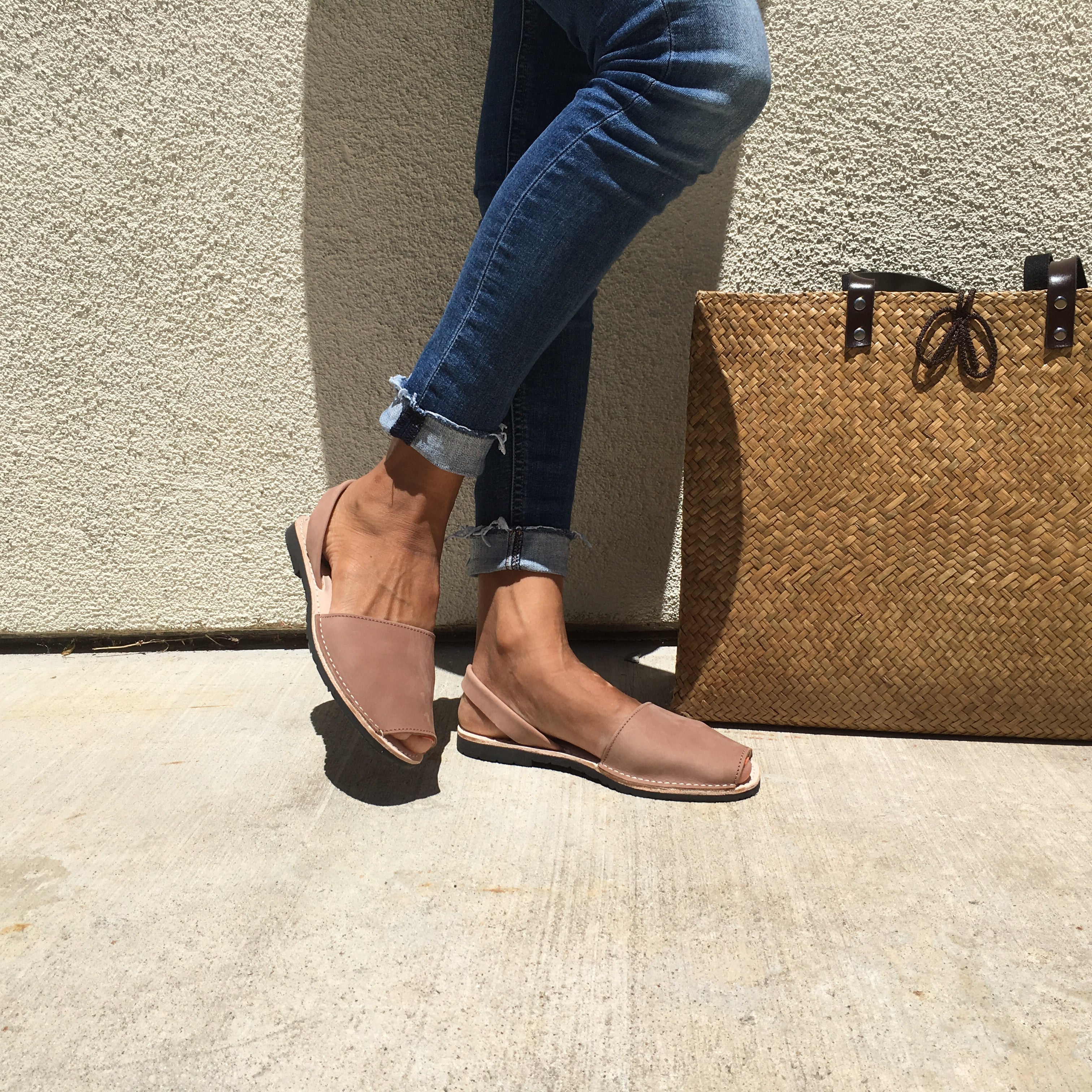Instagram - Classic tan nubuck Spanish sandals with jeans 