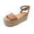 Terracotta nubuck platform sandals